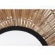Стенно огледало DKD Home Decor Огледало Естествен Черен Метал Pатан (63 x 1,5 x 92 cm)