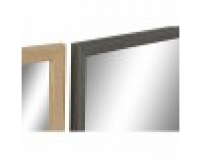 Стенно огледало DKD Home Decor Кристал Естествен Сив Кафяв Бял PS 4 броя (56 x 2 x 76 cm)