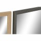 Стенно огледало DKD Home Decor Кристал Естествен Сив Кафяв Бял PS 4 броя (56 x 2 x 76 cm)