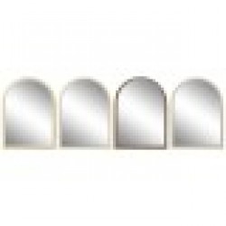 Стенно огледало Home ESPRIT Кафяв Бежов Естествен Слонова кост Scandi 55 X 2 X 75 cm (4 броя) - Home esprit