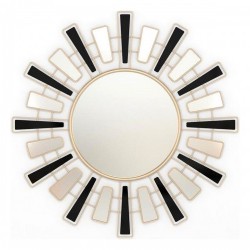 Стенно огледало DKD Home Decor Кристал Черен Златен Метал (80 x 2 x 80 cm) - Dkd home decor