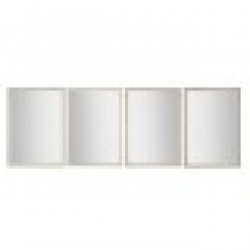 Стенно огледало Home ESPRIT Бял Кафяв Бежов Сив Кристал полистирен 70 x 2 x 97 cm (4 броя) - Home esprit