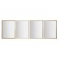 Стенно огледало Home ESPRIT Бял Кафяв Бежов Сив Кристал полистирен 66 x 2 x 92 cm (4 броя) - Home esprit