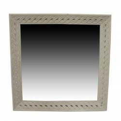 Стенно огледало Home ESPRIT Бял Естествен Дърво манго романтичен 92 x 6 x 92 cm - Home esprit