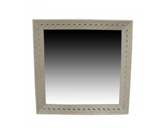 Стенно огледало Home ESPRIT Бял Естествен Дърво манго романтичен 92 x 6 x 92 cm