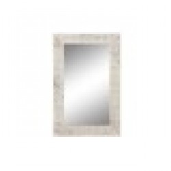 Стенно огледало DKD Home Decor Естествен Бял Дърво манго (76,5 x 3 x 122 cm) - Măsuțe de toaletă și oglinzi