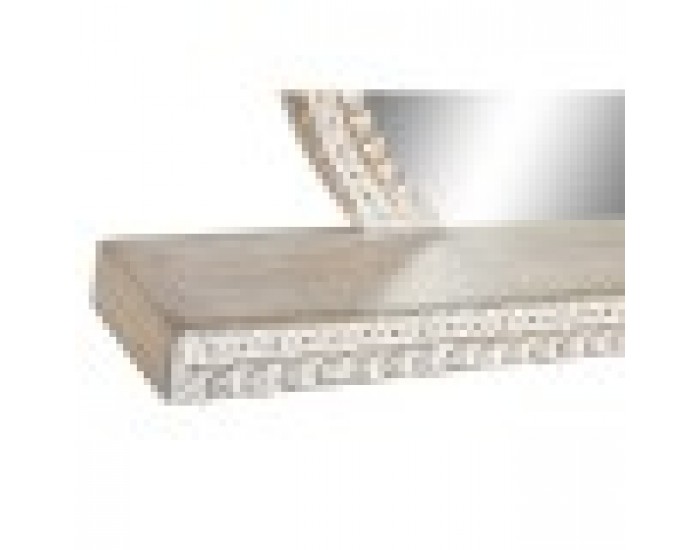 Стенно огледало DKD Home Decor 93 x 15,2 x 76,2 cm 90 x 16 x 76 cm Естествен Бял Дърво манго Индианец