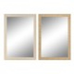 Стенно огледало Home ESPRIT Кафяв Естествен Scandi 93,5 X 2,5 X 134 cm (2 броя) - Home esprit