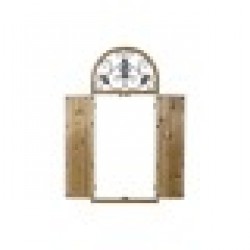 Стенно огледало DKD Home Decor Естествен Метал MDF Прозорци Бял Тъмно сив (60 x 5 x 138 cm) - Măsuțe de toaletă și oglinzi