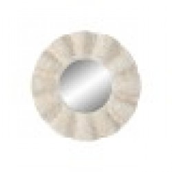 Стенно огледало Home ESPRIT Бял Гранитогрес Дърворезба 76 x 7 x 76 cm - Home esprit