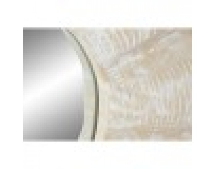 Стенно огледало Home ESPRIT Бял Гранитогрес Дърворезба 76 x 7 x 76 cm