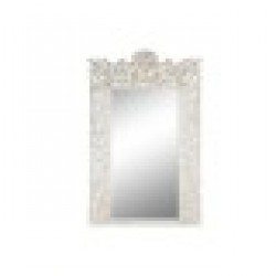 Стенно огледало Home ESPRIT Бял Кристал Дърво манго Индианец Гранитогрес 150 x 5 x 242 cm - Home esprit