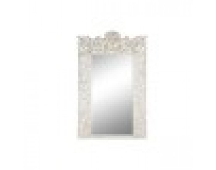 Стенно огледало Home ESPRIT Бял Кристал Дърво манго Индианец Гранитогрес 150 x 5 x 242 cm