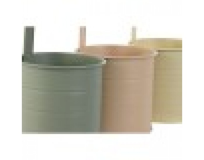 Саксия Home ESPRIT Жълт Зелен Кехлибар Светло розово Метал 11,5 x 11,5 x 21 cm (3 броя)