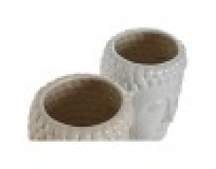 Саксия Home ESPRIT Бял Бежов Керамика 15 x 15 x 25 cm (2 броя)