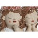 Саксия Home ESPRIT Бял Бежов Розов Dolomite chica 12 x 14 x 18 cm (2 броя)