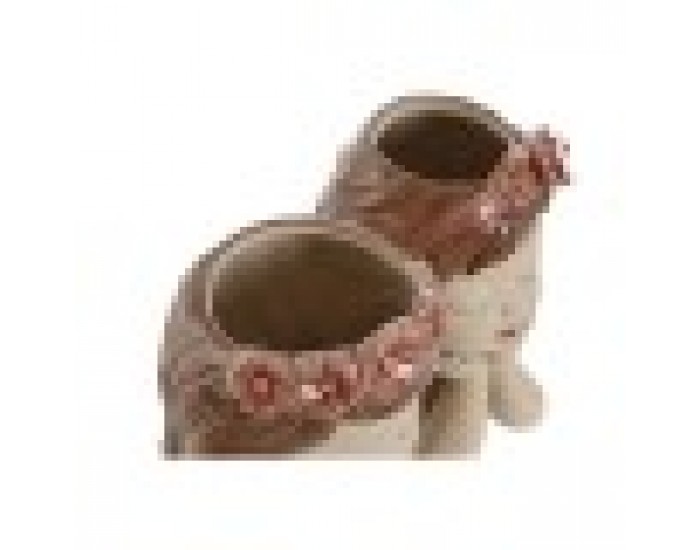 Саксия Home ESPRIT Бял Бежов Розов Dolomite chica 12 x 14 x 18 cm (2 броя)