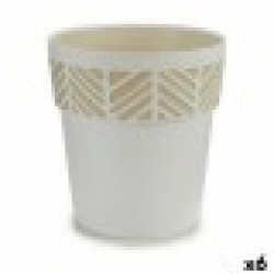 Саксия за самостоятелно поливане Stefanplast Orfeo Бял Пластмаса 25 x 25 x 25 cm (6 броя) - Articole de grădinărit, ghivece, sisteme de irigare