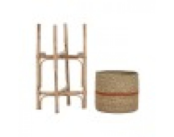 Комплект саксии Home ESPRIT Естествен Юта Дърво манго 26 X 26 X 67 cm (2 Части)