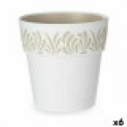 Саксия за самостоятелно поливане Stefanplast Gaia Бял Пластмаса 29 x 29 x 29 cm (6 броя) - Articole de grădinărit, ghivece, sisteme de irigare