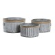 Комплект саксии DKD Home Decor Кафяв Сив Метал Въже Vintage Износени 38 x 38 x 21 cm