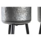 Комплект Саксии за цветя DKD Home Decor Черен Сив 100 % Метал (25 x 25 x 46 cm)