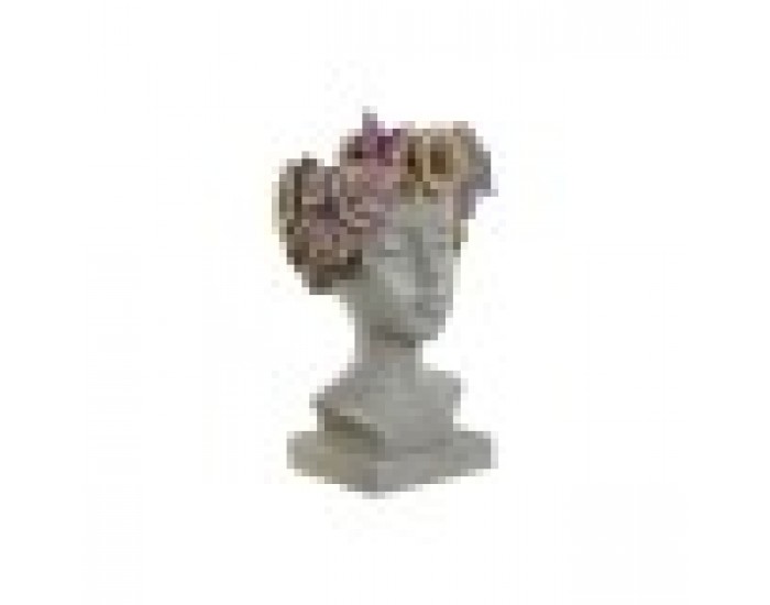 Саксия Home ESPRIT Сив Многоцветен влакно Магнезиев chica 32 x 28 x 53 cm