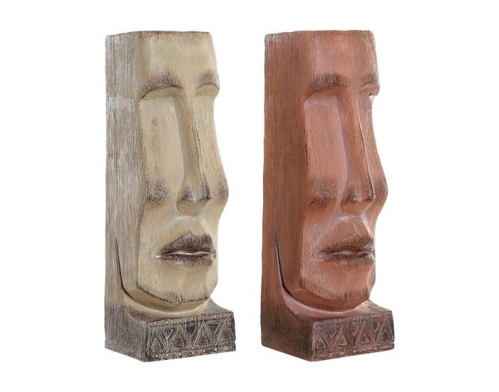 Саксия DKD Home Decor Бежов Смола теракота (2 pcs) (16 x 17 x 49 cm)
