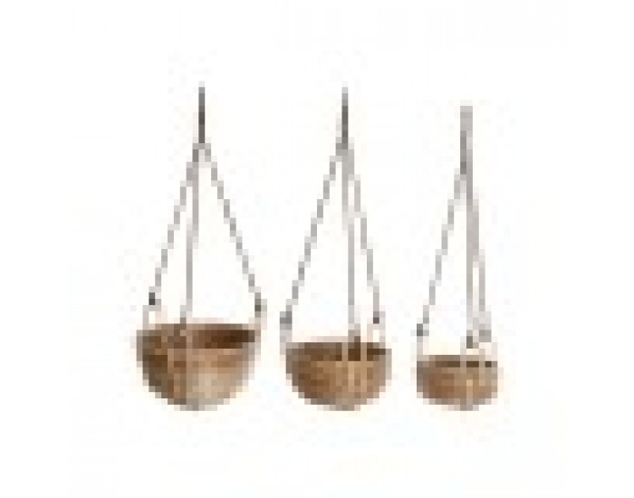 Комплект саксии Home ESPRIT Естествен плетена ракита Въже 31 x 31 x 23 cm (3 Части)