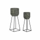Комплект саксии DKD Home Decor Износени 32 x 32 x 84 cm Метал (2 броя)
