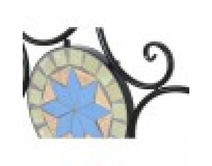 Пейка DKD Home Decor 111 x 54 x 88 cm Керамика Мозайка Черен Метал Многоцветен