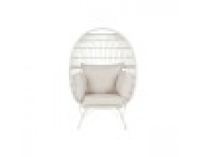 Градинско кресло DKD Home Decor Бял Метал синтетичен ратан 99 x 71 x 147 cm