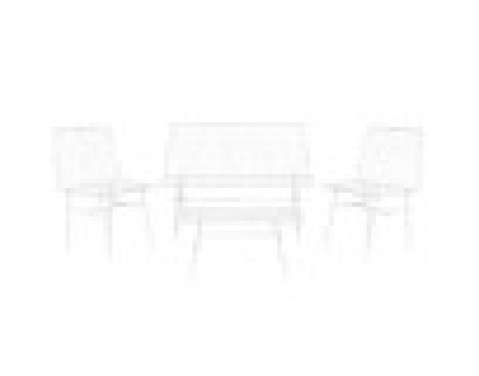 Комплект от Маса и 3 Кресла Home ESPRIT Бял Метал 115 x 53 x 83 cm