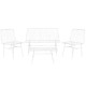 Комплект от Маса и 3 Кресла Home ESPRIT Бял Метал 115 x 53 x 83 cm