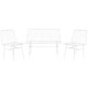 Комплект от Маса и 3 Кресла Home ESPRIT Бял Метал 115 x 53 x 83 cm