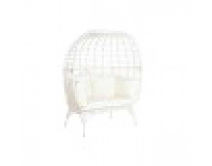 Градинско кресло DKD Home Decor 130 x 68 x 146 cm синтетичен ратан Стомана Бял