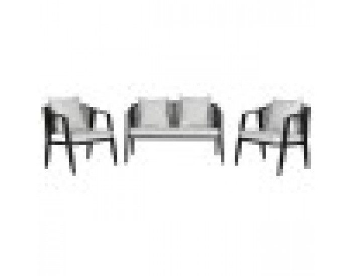 Комплект от Маса и 3 Кресла Home ESPRIT Черен Кристал Стомана 123 x 66 x 72 cm