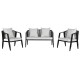 Комплект от Маса и 3 Кресла Home ESPRIT Черен Кристал Стомана 123 x 66 x 72 cm