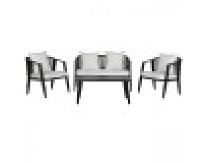 Комплект от Маса и 3 Кресла Home ESPRIT Черен Кристал Стомана 123 x 66 x 72 cm