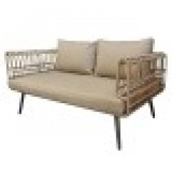 Двуместно канапе Ariki 161 x 84 x 67 cm синтетичен ратан Стомана - Mobilier de grădină, accesorii și umbrele