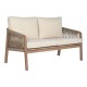 Комплект от Маса и 3 Кресла Home ESPRIT Кафяв Въже Aкациево дърво 138 x 79 x 83 cm
