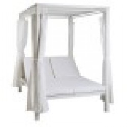 Градинско легло DKD Home Decor Бял Алуминий (148 x 188 x 205 cm) - Mobilier de grădină, accesorii și umbrele