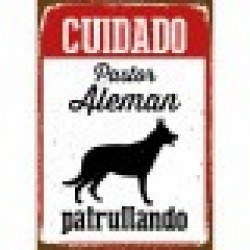 Табелка Magnet & Steel Cuidado Pastor Alemán Patrullando 14,8 x 21 cm - Iluminat exterior, plase și decorațiuni