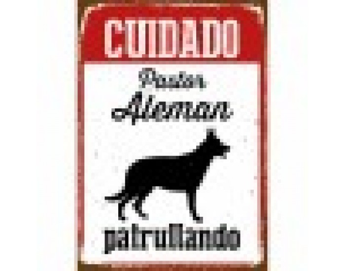 Табелка Magnet & Steel Cuidado Pastor Alemán Patrullando 14,8 x 21 cm