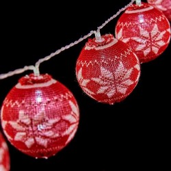 Гирлянда от LED Топки 2 m Ø 6 cm Червен Бял - Iluminat exterior, plase și decorațiuni
