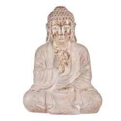 Decorative Figure for Garden Буда Бял/Златен Полирезин (23,5 x 49 x 36 cm) - Iluminat exterior, plase și decorațiuni