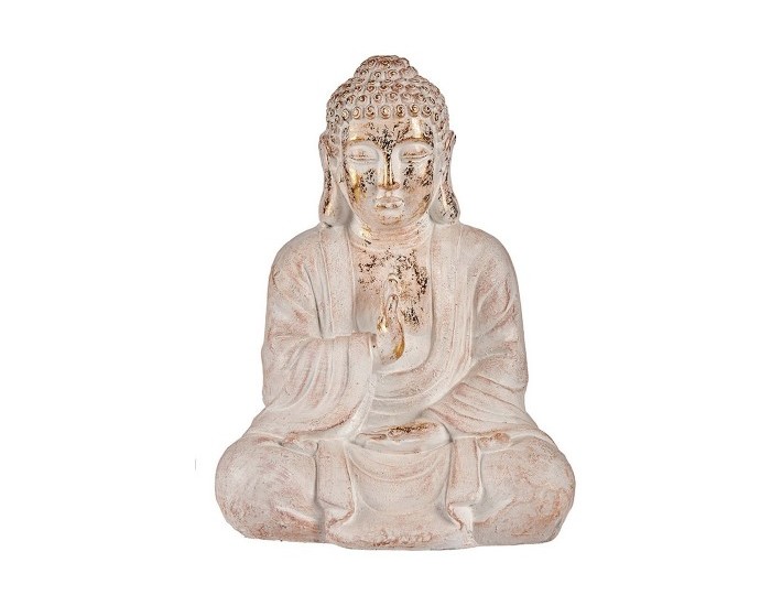 Decorative Figure for Garden Буда Бял/Златен Полирезин (23,5 x 49 x 36 cm)