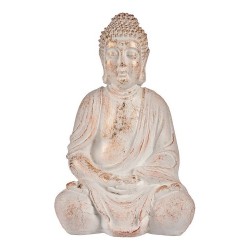 Decorative Figure for Garden Буда Бял/Златен Полирезин (24,5 x 50 x 31,8 cm) - Iluminat exterior, plase și decorațiuni
