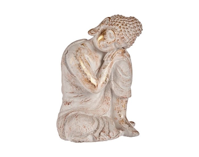 Decorative Figure for Garden Буда Бял/Златен Полирезин (28,5 x 43,5 x 37 cm)
