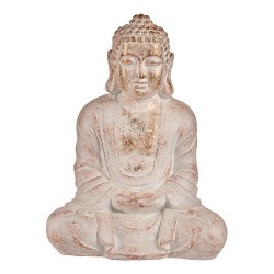 Decorative Figure for Garden Буда Бял/Златен Полирезин (25 x 57 x 42,5 cm) - Iluminat exterior, plase și decorațiuni
